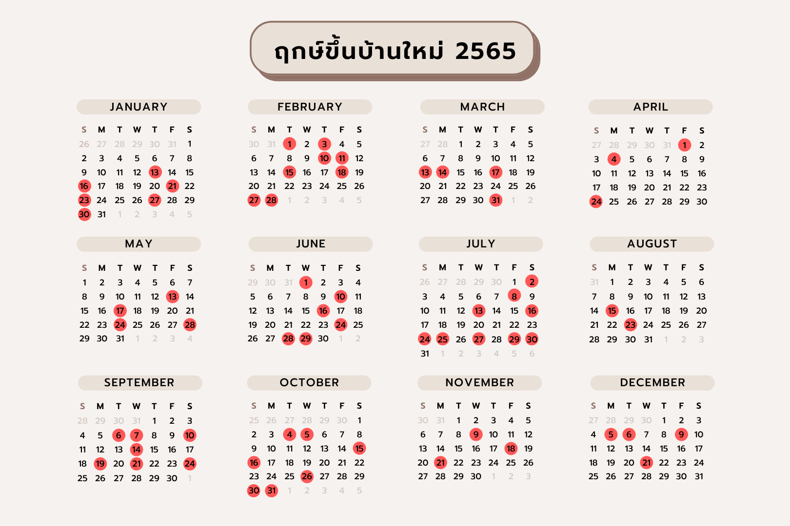 เช็กปฏิทินวันมงคล 'ฤกษ์ขึ้นบ้านใหม่' ประจำปี 2565 - Officemate'S Blog!