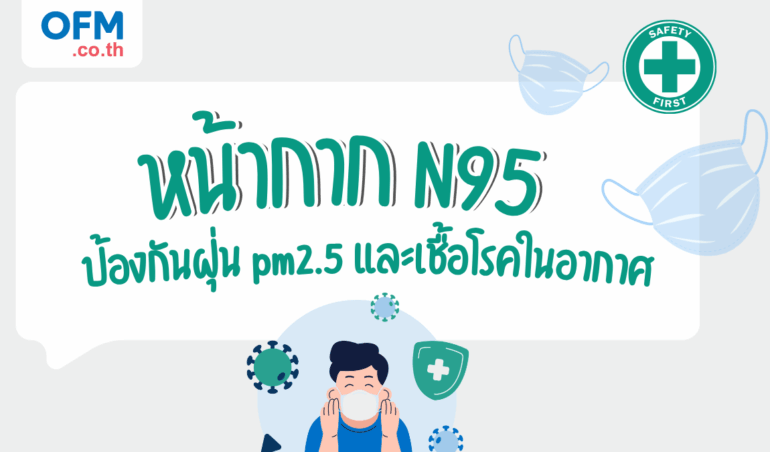 หน้ากาก N95 ป้องกันฝุ่น PM2.5 และไวรัส