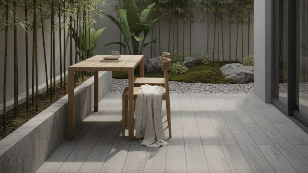minimal-balcony-small-garden แต่งบ้านสไตล์มินิมอล ระเบียงมินิมอลกับสวนเล็ก