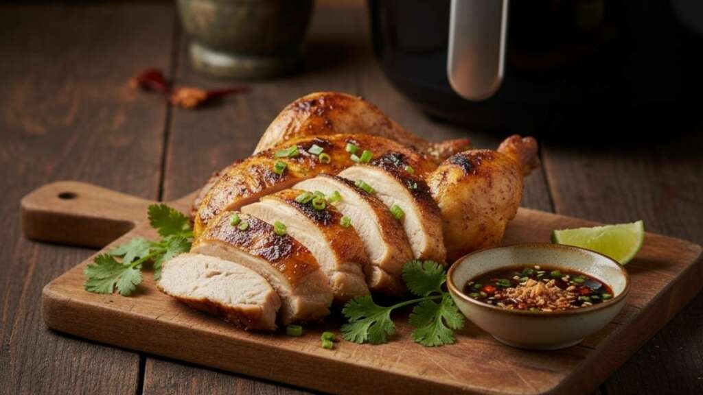 chicken-grill-with-local-dip-sauce เมนูหม้อทอดไร้น้ำมัน ไก่ย่างน้ำจิ้มแจ่ว