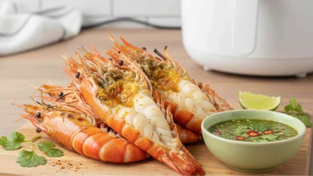 grilled-river-prawns เมนูหม้อทอดไร้น้ำมัน กุ้งแม่น้ำเผา