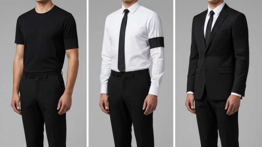 mourning-dress-code-queen-men การแต่งกายไว้ทุกข์พระพันปีหลวง ผู้ชาย