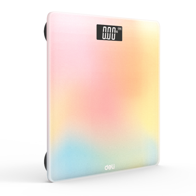 DELI เครื่องชั่งน้ำหนักดิจิตอล หน้าจอ LCD พร้อมถ่าน 2 ก้อน หลากสี