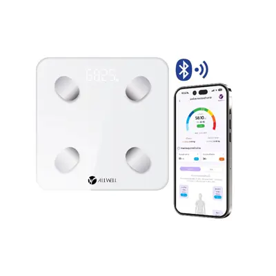 เครื่องชั่งน้ำหนัก ยี่ห้อไหนดี เครื่องชั่งน้ำหนักวัดไขมันและมวลกาย BLUETOOTH ออลล์เวล BodyA-1b
