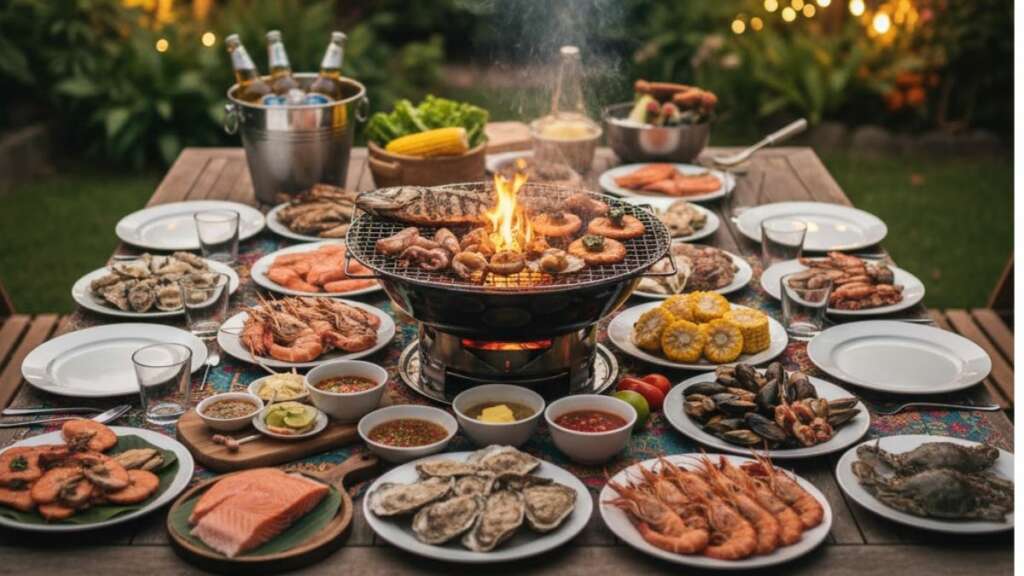 menu-family-party-seafood-grilled เมนูปาร์ตี้ครอบครัว ซีฟู้ดและทะเลเผา