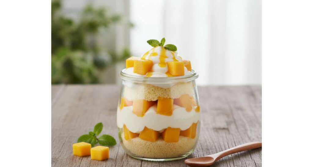 อาหารปาร์ตี้เด็ก มะม่วง มิลค์ครีมเค้ก