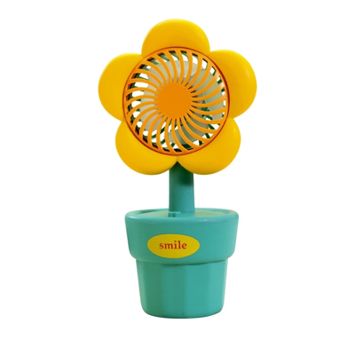 fan-flower-gdg-0082ye-yellow พัดลมไฟฟ้าตั้งโต๊ะ ลายดอกไม้ รุ่น GDG-0082YE สีเหลือง