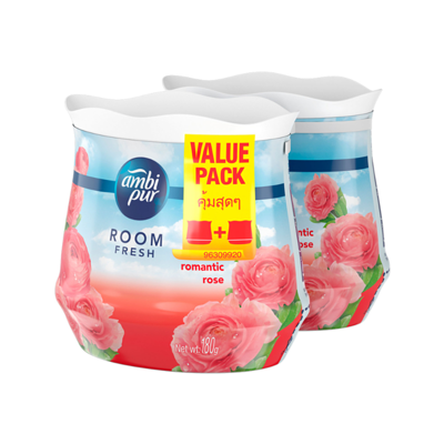 air-freshener-ambipur-romantic-rose AMBIPUR เจลน้ำหอมปรับอากาศ กลิ่นโรแมนติกโรส 180 กรัม (แพ็กคู่ 2 ชิ้น)