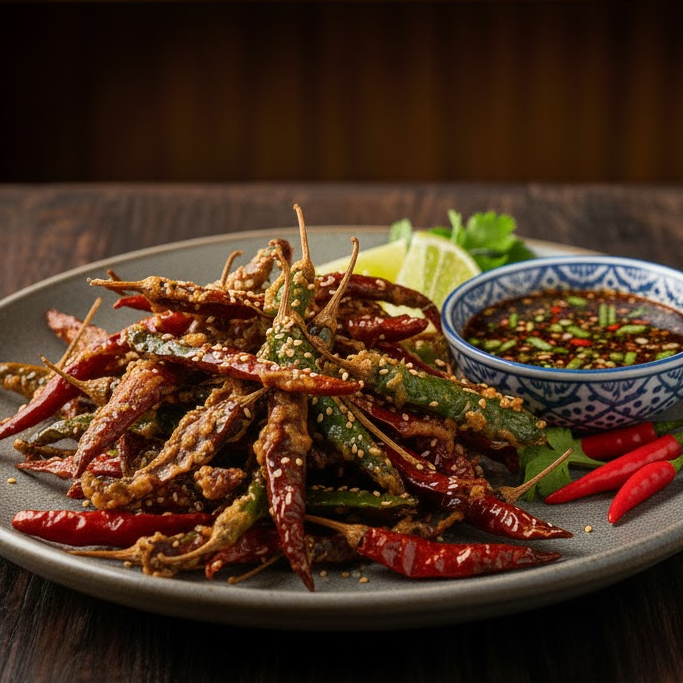 easy-menu-for-party-fried-chilies เมนูปาร์ตี้ง่ายๆพริกทอด