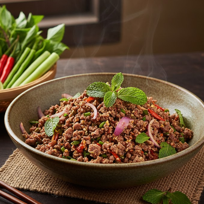 easy-menu-for-party-beef-larb เมนูปาร์ตี้ง่ายๆลาบเนื้อ