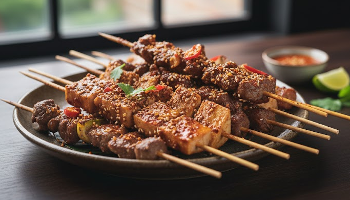 easy-menu-for-party-mala-stick-grilled เมนูปาร์ตี้ง่ายๆ หมาล่าปิ้งย่าง