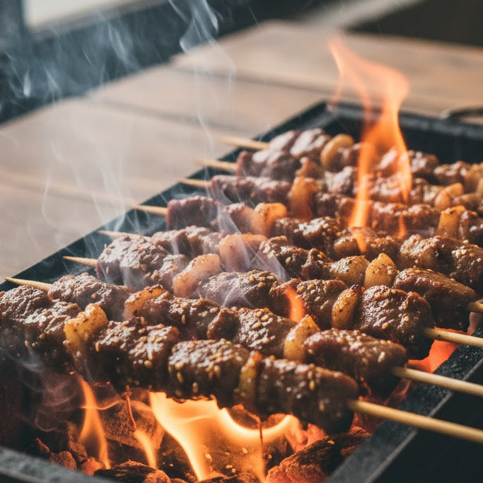 easy-menu-for-party-grilled-beef-stick เมนูปาร์ตี้ง่ายๆเนื้อเสียบไม้