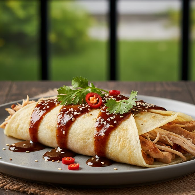 เมนูอาหารปาร์ตี้สุขภาพดีเครปไข่ขาวอกไก่ ซอสสุกี้