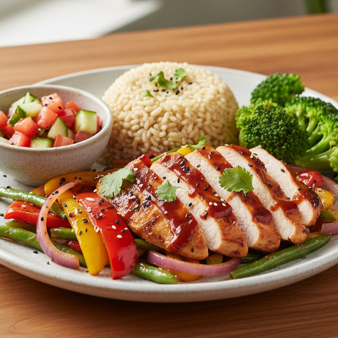 เมนูอาหารปาร์ตี้สุขภาพดีอกไก่ผัดบาร์บีคิว 