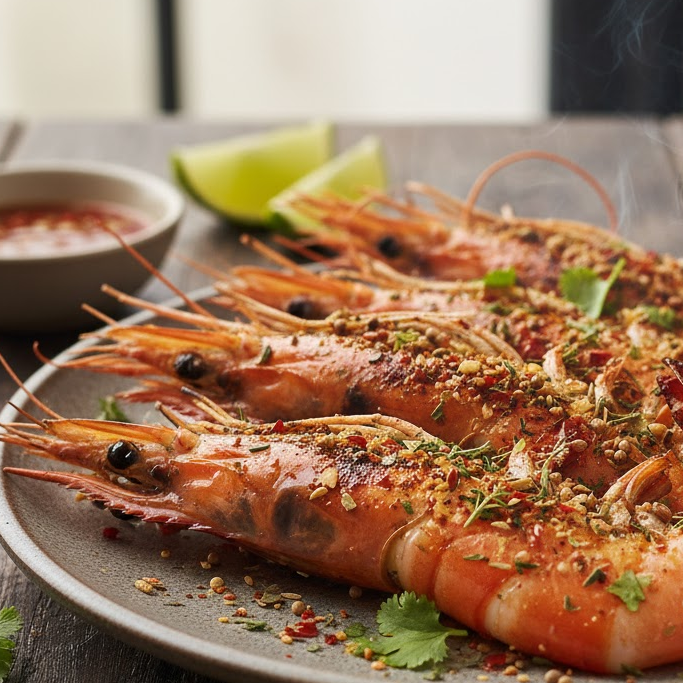 เมนูอาหารปาร์ตี้สุขภาพดีกุ้งย่างเครื่องเทศ