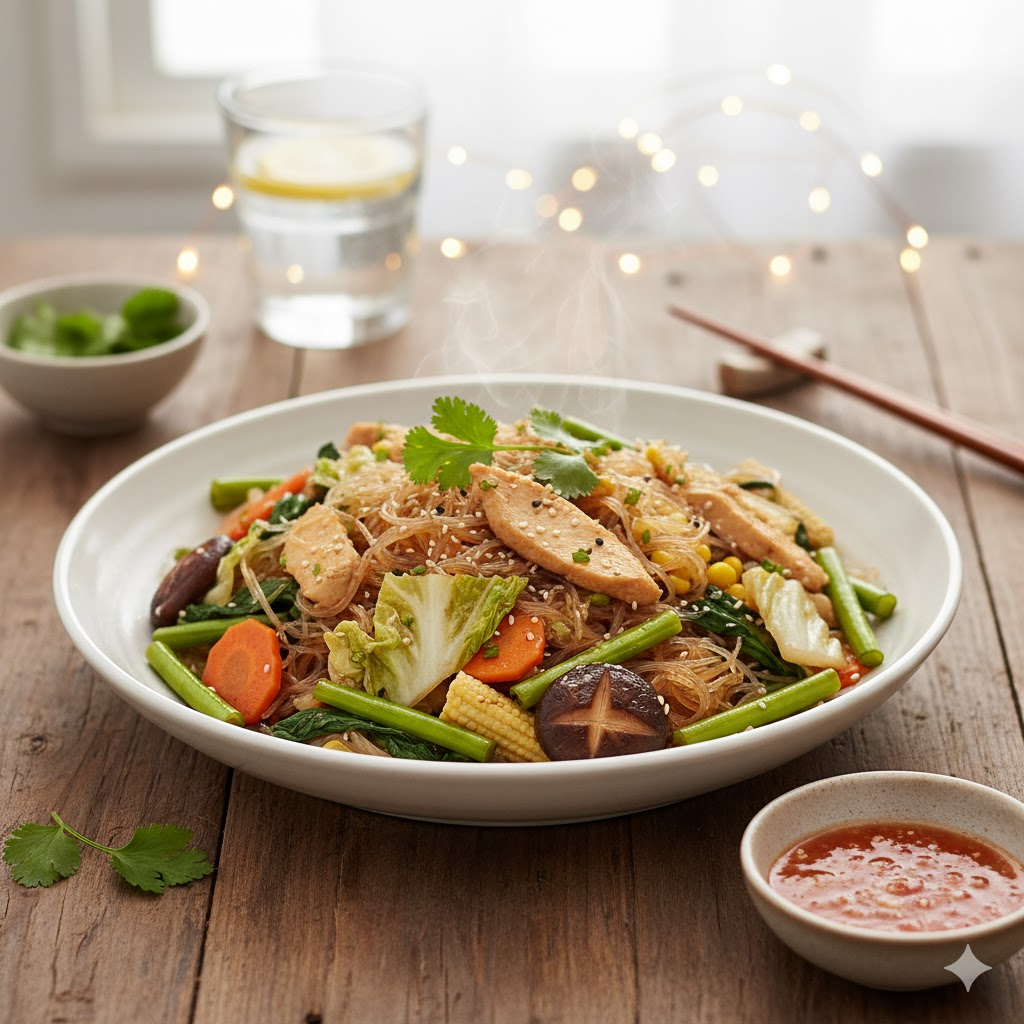 เมนูอาหารปาร์ตี้สุขภาพดี สุกี้แห้งไร้น้ำมัน