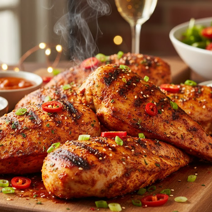 เมนูอาหารปาร์ตี้สุขภาพดีอกไก่สไปซี่