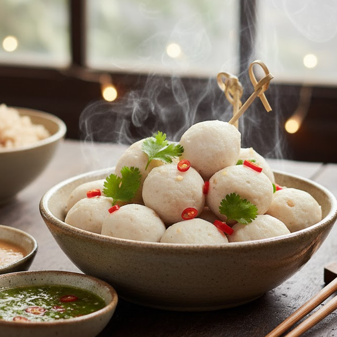 เมนูอาหารปาร์ตี้สุขภาพดี ลูกชิ้นปลาลวกจิ้ม