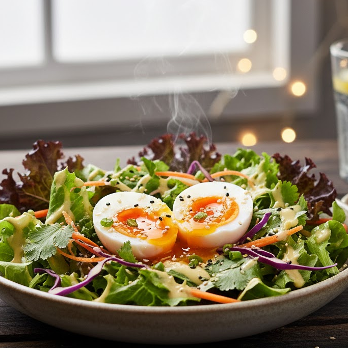 เมนูอาหารปาร์ตี้สุขภาพดี สลัดไข่ต้มออนเซ็น