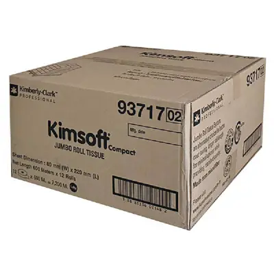 KIMSOFT กระดาษชำระม้วนใหญ่ หนา 1 ชั้น รุ่น 9371700 ความยาว 600 ม./ม้วน (12 ม้วน)