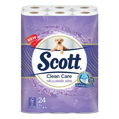 SCOTT กระดาษชำระ รุ่น Clean Care กลิ่นเนเชอรัลเฟรช (แพ็ค 24 ม้วน)