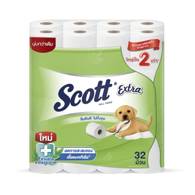 SCOTT กระดาษชำระ รุ่น Extra สีขาว (แพ็ค 32 ม้วน)
