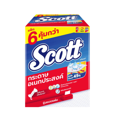SCOTT กระดาษอเนกประสงค์ แบบแผ่น รุ่น Towel 84 แผ่น (6 แพ็ค)