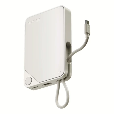 MOMAX รุ่น 1-Power X (10000mAh) แบตเตอร์รี่สำรองพร้อมสาย USB-C ในตัว – สี White