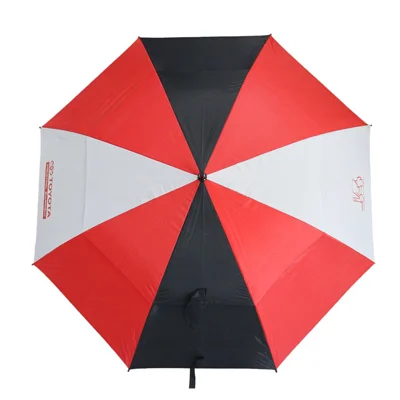 golf-umbrella-premium-u2f ร่มกอล์ฟ 30 นิ้ว 2 ชั้น สกรีน 1 สี 1 จุด Premium U2F (โครงไฟเบอร์, ด้ามจับพลาสติกหุ้ม EVA, ผ้า 190 UV)