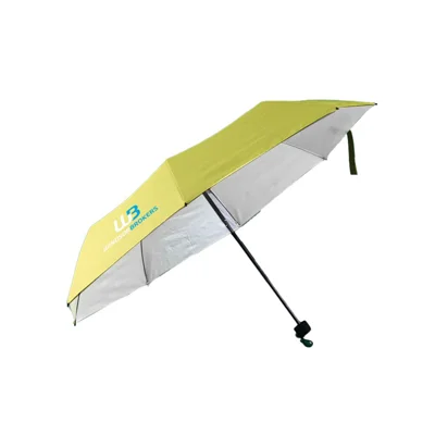 folding-umbrella-21-inch ร่มพับ 3 ตอน ขนาด 21 นิ้ว สีกรม (สกรีน 1 สี 1 จุด)
