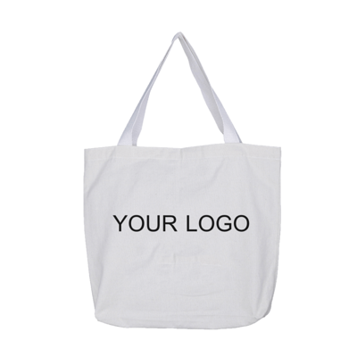 กระเป๋าผ้าดิบ ลายสอง ขนาด 40x38x7.5 ซม. สีธรรมชาติ