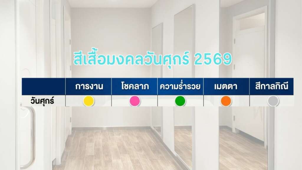สีเสื้อมงคลวันศุกร์ 2569