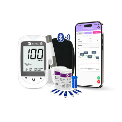 allwell-blood-sugar-meter-gluco-all-1b ALLWELL เครื่องวัดน้ำตาล รุ่น GlucoAll-1B เครื่อง+แผ่นเข็ม 10 ชิ้น