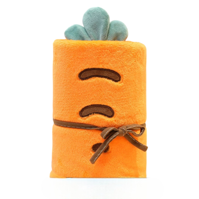 velvet-blanket-fash0006-carrot ผ้าห่มตุ๊กตากำมะหยี่พกพา รุ่น FASH0006 แครอทส้ม ขนาด 100x90cm