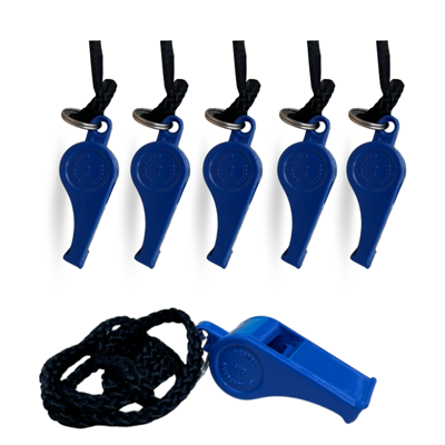 whistle-maple-safety นกหวีดพร้อมสายคล้อง สีน้ำเงิน Maple Safety 6ชิ้น/แพ็ค