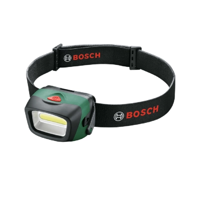 BOSCH ไฟฉายคาดศีรษะ 190 ลูเมน กันน้ำ IPX4.