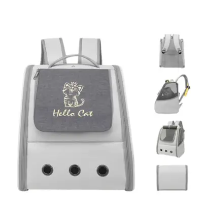 THAI SUN SPORT กระเป๋าสัตว์เลี้ยง พับเก็บได้ รุ่น PET0006 สีเทา ขนาด 28x38x32 ซม