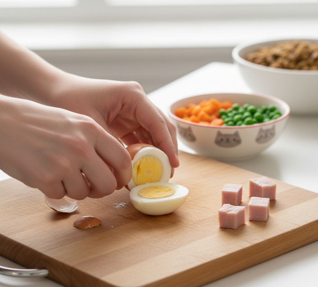 แมวกินอะไรได้บ้าง ไข่ต้ม