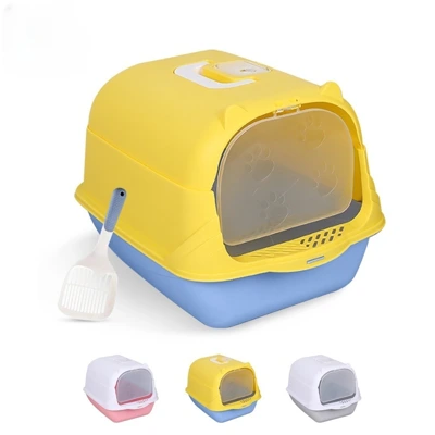 THAI SUN SPORT กระบะทรายแมว ห้องน้ำแมว คละสี พร้อมฝาดูดกลิ่น ขนาด 51x37x36 ซม. รุ่น PET0002