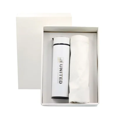 ชุดกระบอกน้ำเก็บอุณหภูมิ 500ML และกระเป๋าผ้าดิบลายสอง ขนาด 40x30x8 ซม. (ผลิตขั้นต่ำ 100 ชุด)