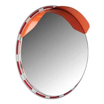 กระจกโค้งสแตนเลส ร้านไทยจราจร สีขาว-ส้ม 45x45x20 cm.