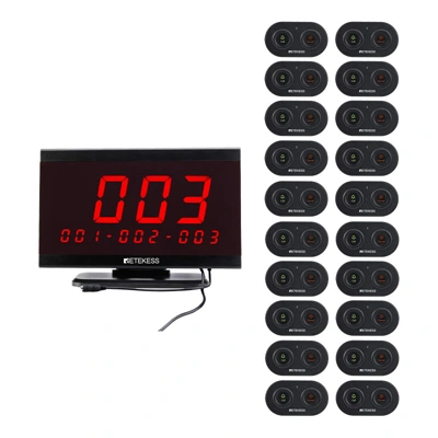 RETEKESS รุ่น TD 105 (จอรับสัญญาณ 1 ) + TD 036 (ปุ่มกดเรียก * 20 ) กริ่ง กด เรียก พนักงาน ไร้สาย สำหรับ ร้านอาหาร คาเฟ่ สินค้ารับประกัน 1 ปี