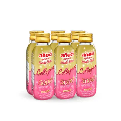 scot-decrease-weight-beauty-shot-with-collagen SCOT สก๊อต พุงทะลาย บิวติชอท ผสมคอลลาเจน 100มล (แพค 6 ขวด) x4 กล่อง