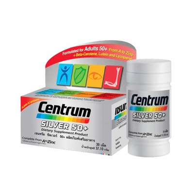 centrum-silver-50-plus-dietary-supplement-product CENTRUM ผลิตภัณฑ์เสริมอาหาร ซิลเวอร์ 50 พลัส วิตามินและเกลือแร่ รวม 23 ชนิด (30 เม็ด)