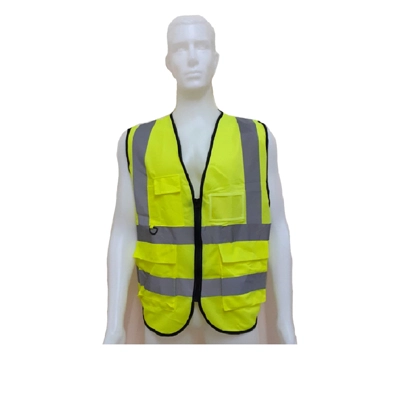 schake-safety-vest-vneck-xl-green เสื้อสะท้อนแสงคอวี ชาเก้ เสื้อกั๊กจราจร สีเขียวสะท้อนแสง XL เเบบผ้าโพลี 120gsm