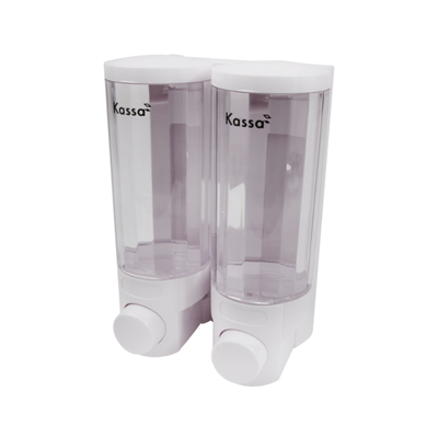 kassa-liquid-soap-dispenser-kc-cd-2006a KASSA ที่กดสบู่เหลว 2 ช่อง รุ่น KS-CD-2006A สีขาว ความจุ 300 มล.