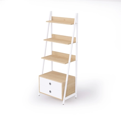 furradec-shelf-neat-white-oak FURRADEC ชั้นวาง 4 ชั้น รุ่น NEAT สีไวท์โอ๊ค พร้อมตู้ลิ้นชัก ขนาด 64x40x161 ซม.