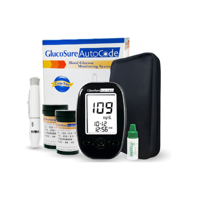 allwell-glucosure-autocode เครื่องวัดน้ำตาล ALLWELL Glucosure Autocode (พร้อมแผ่นตรวจ+เข็มเจาะอย่างละ 50 ชิ้น)