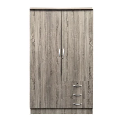 thai-wassadu-closet-2door-only-solid-oak ตู้เสื้อผ้า 2 บานเปิด 3 ลิ้นชัก ONLY รุ่น 3.5 ฟุต สีโซลิดโอ๊ก ขนาด 108ซม.