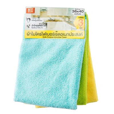 microfiber-cloth-thanapand-multi-colors THANAPAND ผ้าเช็ดอเนกประสงค์ไมโครไฟเบอร์ คละสี ขนาด38x40ซม. (แพ็ค3ผืน)